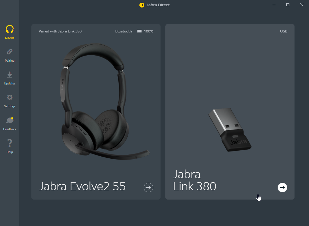 Jabra Direct - enhetsliste