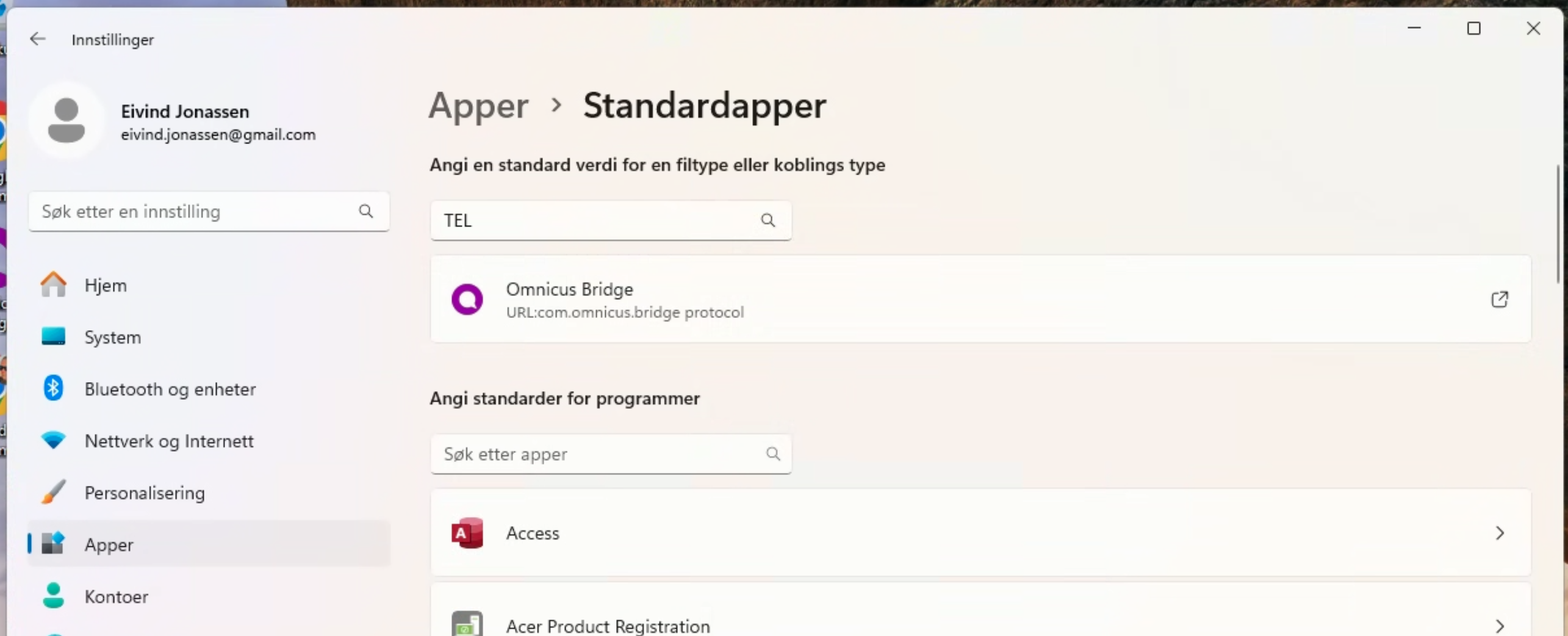 Velg Omnicus Bridge for TEL