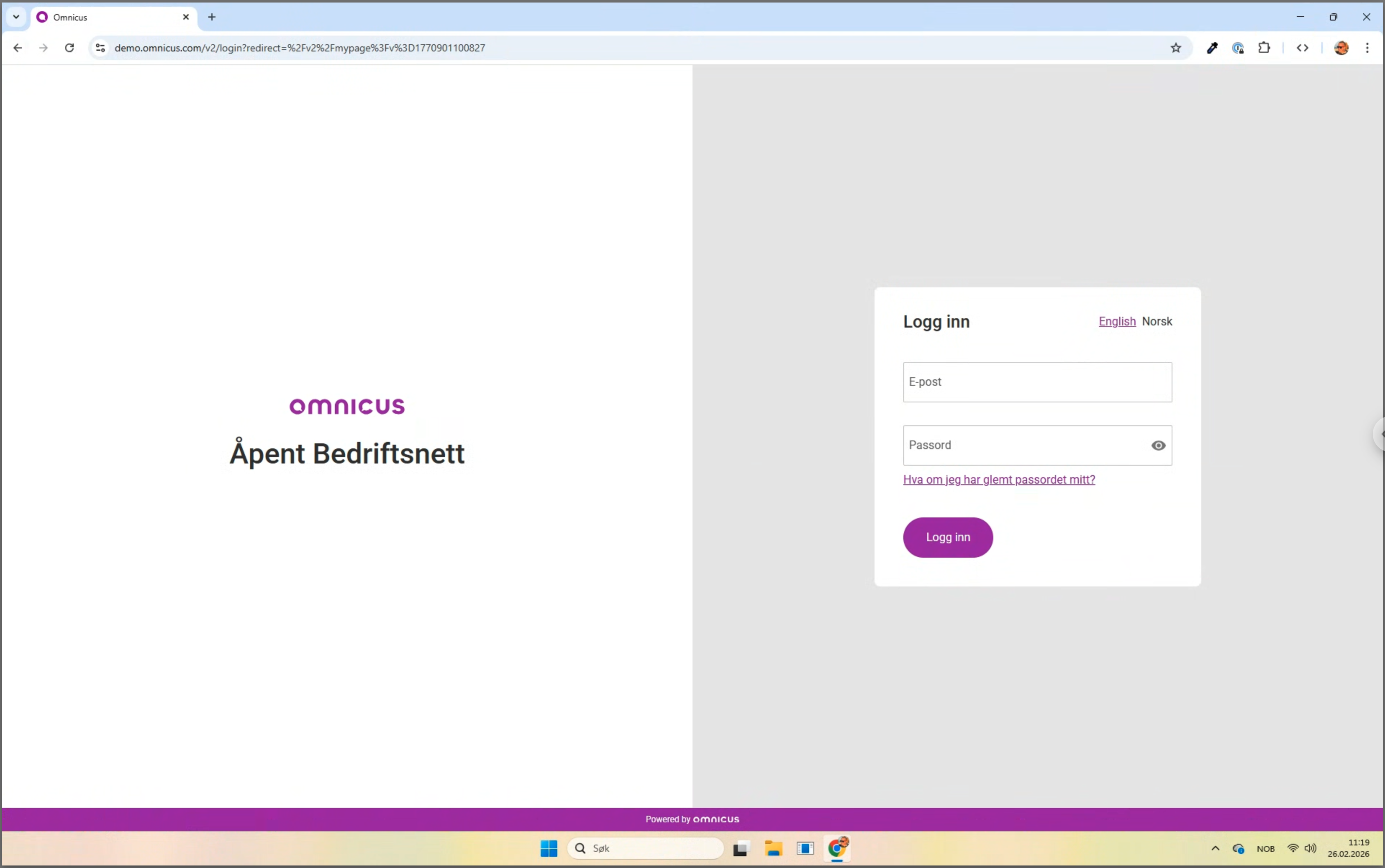 Start skjermdeling i Omnicus Connect